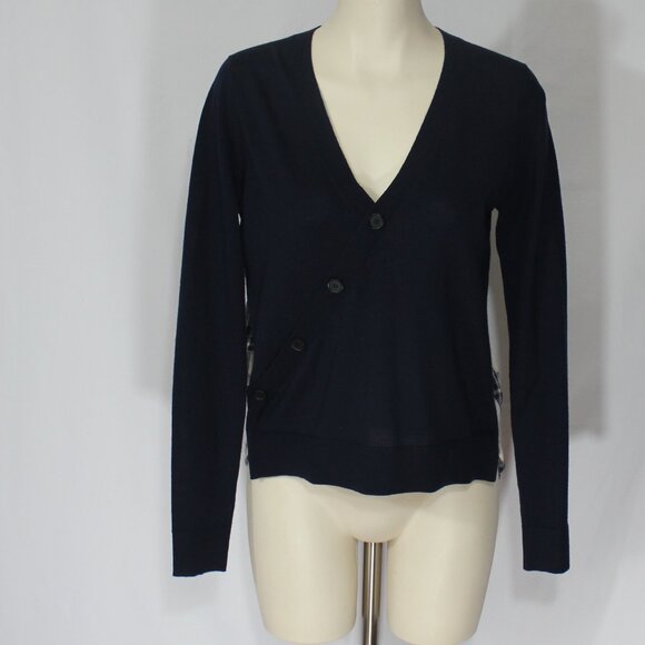 Veronica Beard Wool Plaid Gemma Sweater Women's Navy  size Small/Medium - Picture 3 of 7